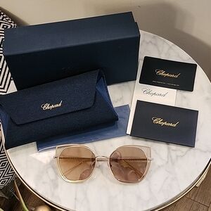 NWT Chopard Sunglasses with Gold and Brown Accents